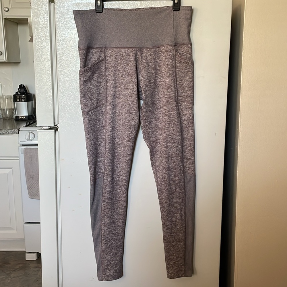 Athleta Women’s Plus 1X Marled Purple Gray Heel Tight Leggings‎